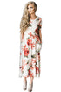 Sexy Casual Pocket Design White Floral Dress